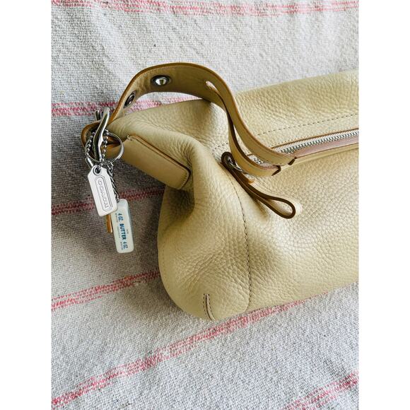 Y2K Coach 1429 Pebbled Leather Hobo Shoulder Bag Butter Yellow - Picture 5 of 11